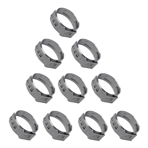 2x 10 Pieces Stainless Steel Single Ear Collar Hydraulic Pliers - 14.1-16.6mm Hose Clamp Tool for Automotive & Industrial