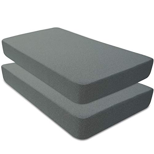 Image of BlueSnail Waterproof Crib Fitted Sheets, Crib Mattress Protector for Standard Crib and Toddler Mattresses(2 Pack,Heather Gray)