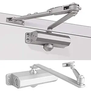 Door Shutter, Silver Aluminum Alloy Adjustable Automatic Door Closer for Residential for Commercial Area for Home for Office