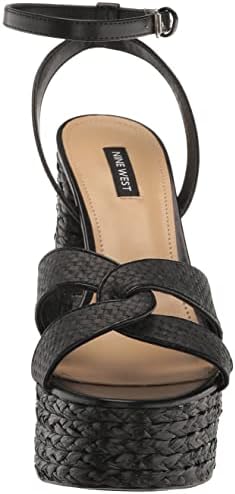 Nine West Women's HAYYA Heeled Sandal, Black 001, 9 | Image 1