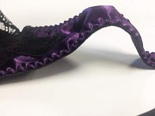 Silriver Womens Silk Satin Thong Panties Lace G String Thong T Back Shiny Satin Underwear (Royal Purple, S/M) #TOP1