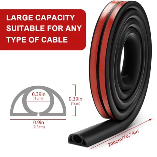 Image of Serplex PVC Cord Cover 6.6ft Self Adhesive Floor Cord Hider Wall Wire Holder Hider Cuttable Soft PVC Floor Cord Hider Flexible Wire Cover Reuseable Cord Cover Cord Guider