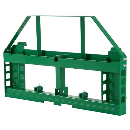 VEVOR Skid Steer Pallet Frame, 4000 lbs Rated Load Capacity, 45-inch Pallet Fork Frame Attachments with 2-inch Hitch Receiver & Spear Sleeves, Fit for John Deere Loaders Quick Attach Mount, Frame Only