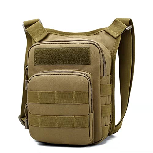 Bioasis Bolsa de Cintura Táctica de Molle EDC, Bolsa Compacta de Estilo Militar, con Sistema de MOLLE, Riñonera Militar Hombre para Escalada Senderismo Camping Deporte al Aire Libre, Caqui Cover