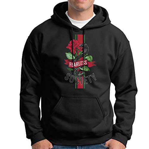 LuckyTshirt Fearless Society Cobra T Hoddie Sweatshirt Unisexs Rose Smart Streetstyle Double G -L