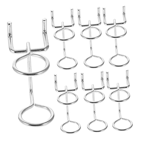 TOBBOMEY 20 Pcs Hardware Hooks Screwdriver Organizers for Pegboard Tool Hooks Iron Material Double-Ring Rack Easy Install