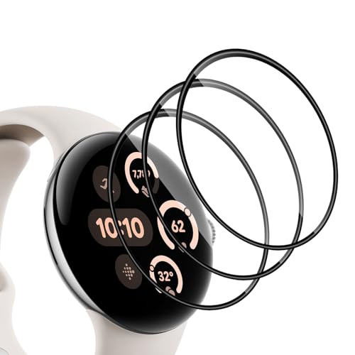 【3枚セット】For Google Pixel Watch 4 45mm フィルム PMMA素材 salywin グーグル ピクセルウォッチ 4 45mm 対応 保護フィルム 3D曲面 全面保護 貼り付け簡単 高感度タッチ 高透過率 耐衝撃 自動吸着 指紋