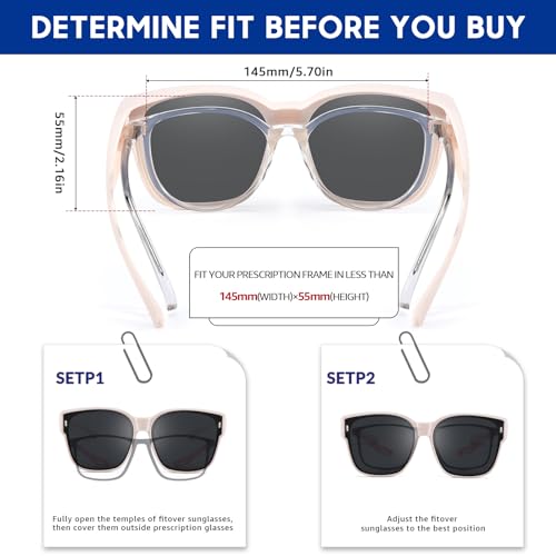 Xfeel Sunglasses Over Prescription Glasses for Women Polarized Fit Over Sun Glasses with UV Protection3