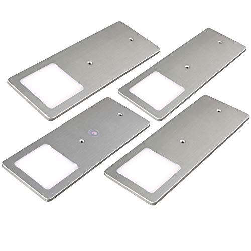Kalb | Lot de 4 spots LED encastrables - 5 W - Très plats - Avec fonction variateur tactile - Blanc neutre