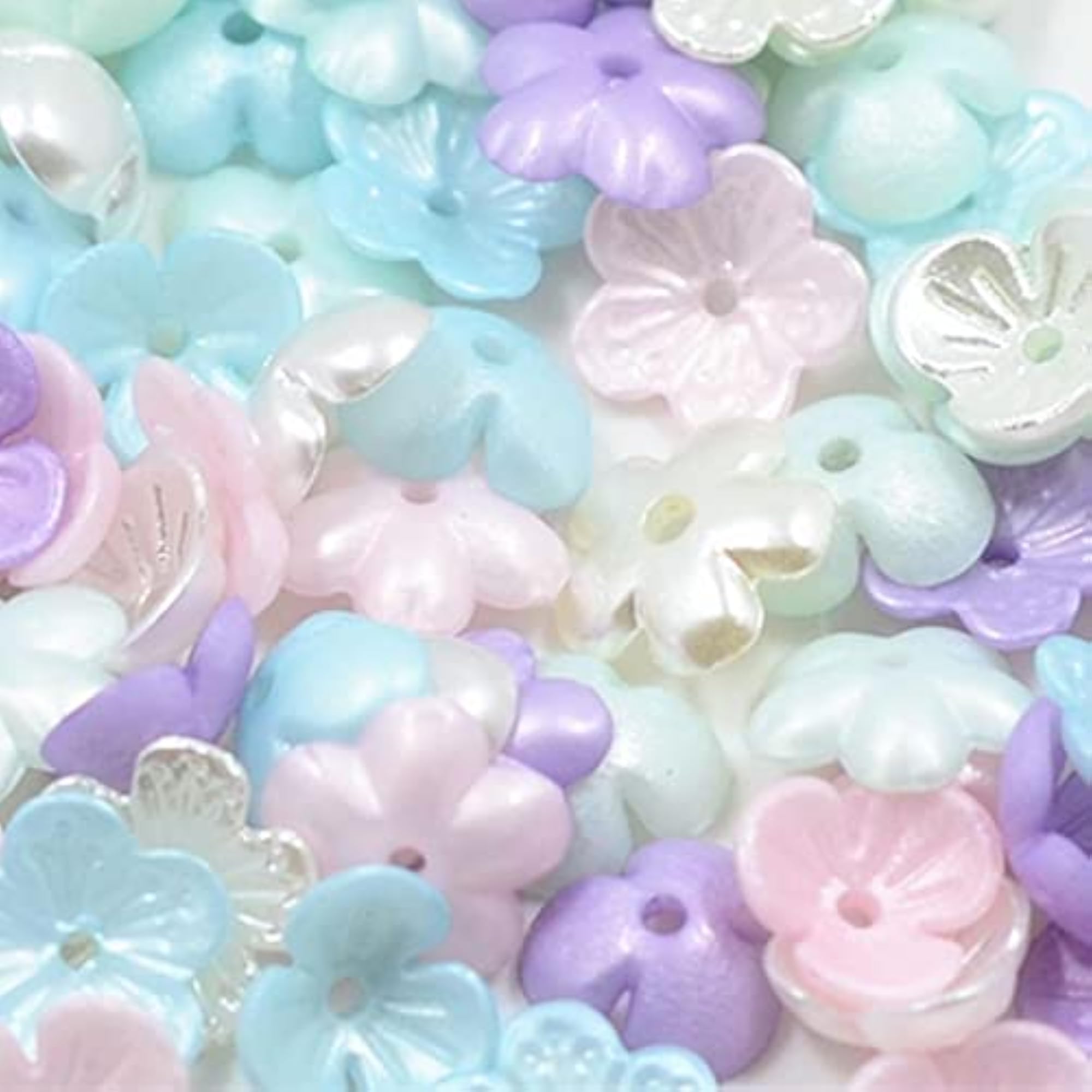 Multicolor Plum Blossom Shape DIY Hair Accessory, 100 Pieces