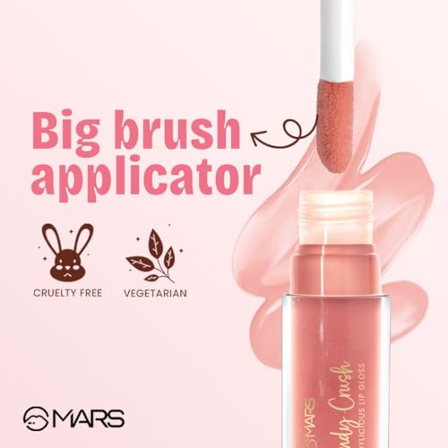 Image of MARS Candylicious Sheer Lip Gloss for Women | Hydrating & High Shine | Lightweight | Non-Sticky | Enriched with Vitamin-E, Hyaluronic Acid & Avocado Ester (4.0ml) (01-CANDY CRUSH) (Pack of 2)