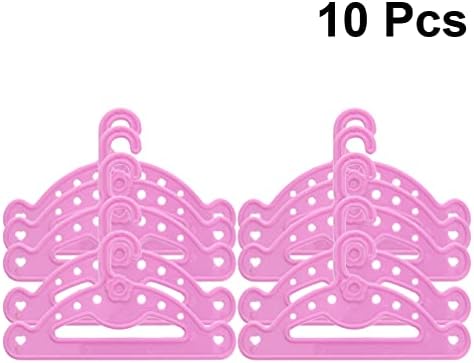 NUOBESTY Dolls Clothes Hanger, 18 Inches Doll Dress Hanger Miniature Hangers Doll Gown Dress Outfit Holders for Closet Doll House Accessories 10pcs