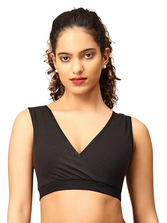 Image of The Mom Store Women's Cotton Maternity and Nursing Sleep Bra Sweat Resistant Convenient Feeding-Combo Pack