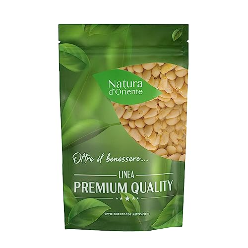 NATURA D'ORIENTE Pinoli Sgusciati Siberiani 500g – 100% Naturali, Crudi e Non Tostati – Ricchi di Omega 3, Vitamine e Minerali – Ideali per Pesto, Insalate e Snack Energetici