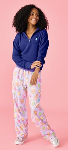 iscream Big Girls Softest Puff Fleece 1/4 Zip Sweatshirt with Ribbed Collar and Embroidered Accents3