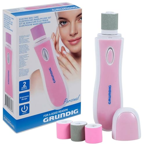 GRUNDIG Elektrische Nagelfeile mit 3 Polierrollen Feilen und Formen