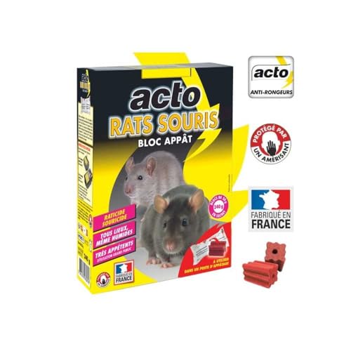 ACTO Blocs appats rats et souris : solution durable contre l'humidité HYDRO7