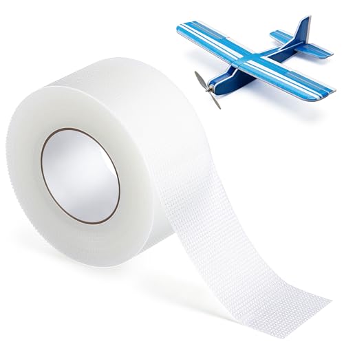 Innconee 1 x 10 Yards Foam RC Plane Hinge Tape Model Airplane Hinge Control Surface Tape for Aileron Elevator Rudder Flexible Transparent Adhesive for Foam RC Airplane Repair 1 Roll