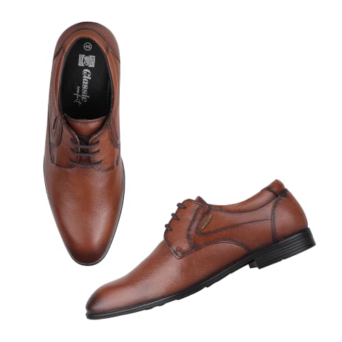Image of Red Chief Formal Low Ankle Derby Shoes for Men RC3976LR Tan