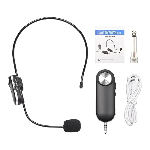 UHF Headset Microfone sem fio Conjunto de microfone sem fio profissional 6,35 mm Receptor para alto-