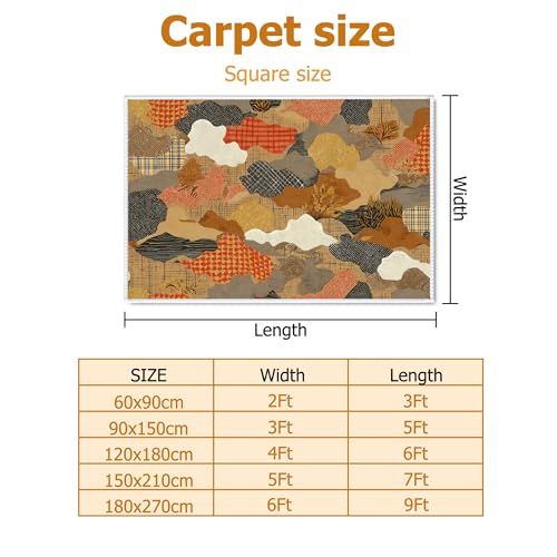Tapis orange automne pour chambre à coucher et salon chaleureux