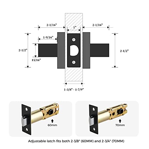 Image of Ravinte 10 Pack Heavy Duty Door Lever Door Lock Square Door Handles Right Left Handing Lever Set Matte Black Finish Entry Door Levers Front and Exterior Door Handle Set (Not Keyed Alike)