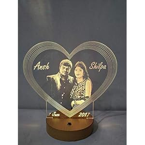 apnaphoto Apna Photo Heart Shape 3D Illusion Led Lamp 16 Color Changing Customized And Personalized Photo Frame With Any…