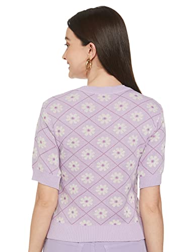 Image of Max Women Regular Fit Printed Half Sleeves Knit Top