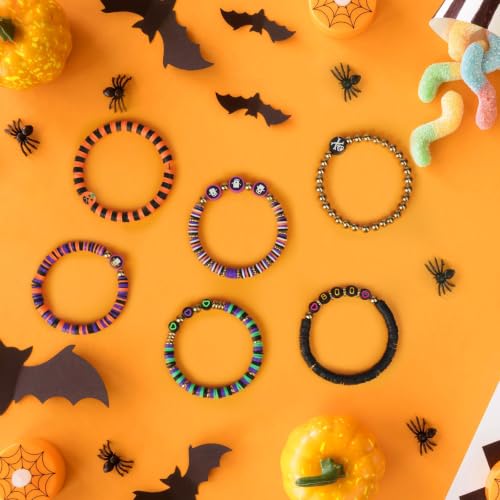 Gionlion 3500 Pcs Halloween Beads for Bracelets, Clay Beads Bracelet Making Kit Halloween Decorations Charms Jewelry Making, DIY Crafts for Gifts Party Favors - image 5
