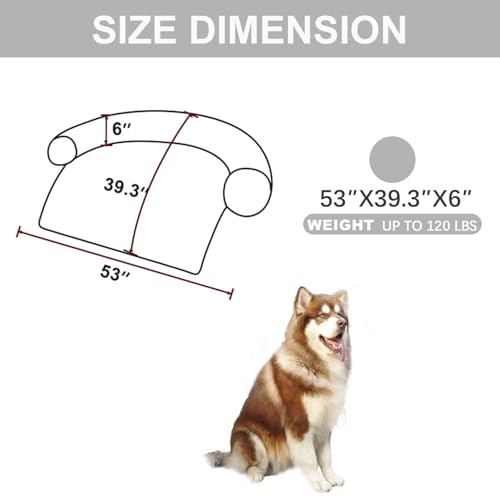 Image of Calming Dogs /Cats Bed Mats, Dog Pad Washable Removable Couch Cover, Plush Long Fur Mat for Pets, Waterproof Lining, Perfect for Small, Medium and Large Dogs and Cats (Light Gray, 53 inchx39 inch)