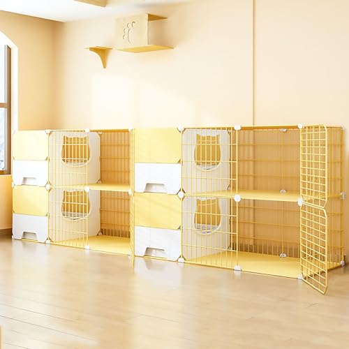 Pucaru Gabbia per Gatti con Lettiera per Gatti, Allevamento, Villa per Gatti, Gabbia per Allevamento, Spazio Extra Ampio, Design Fai-da-Te (Size : 210x35x70cm)