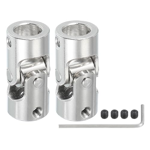PATIKIL Universeller Wellenkupplung Drehbarer 8mm bis 10mm ID, 2 Stück Kardangelenk U Gelenke Kupplungsverbinder Zubehör mit M4 Schrauben Kugelgelenk für Anhänger Motor Modell Roboter