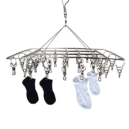 Ram Metal Sock Hanging Clothes Dryer Rack Hanging Underwear Clothes Socks Dryer With 36 Pegs