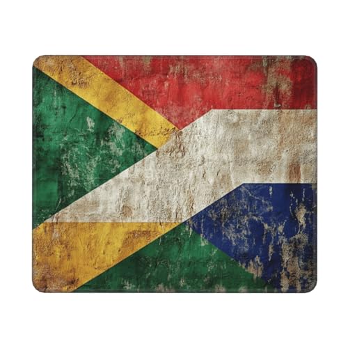 Mouse Pad 10 x 12 in,South Africa Flag -Non-Slip Rubber Base Durable Stitched Edges Computer Mousepad for Gaming Home Office Wireless Mouse