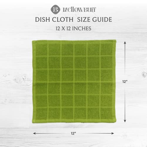 Mellow Buff 100% Cotton Terry Dish Cloth Plain, 6 Pack 12 X 12 Inches, Super Soft And Absorbent, Perfect For Kitchen Cleaning And Dish Washing | Green … #TOP3