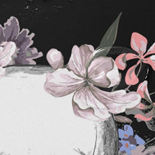 Wozo Beautiful Floral Sugar Skull Black Polyester Fabric Bathroom Shower Curtain 60 X 72 Inch With Hooks Modern Bathroom Doormat Rug 23.6 X 15.7 Inch #TOP3
