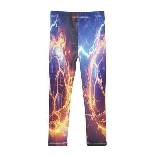 Toddler Girls Leggings Printed Yoga Pants Leggings Fire Soccer Ball for Kids2