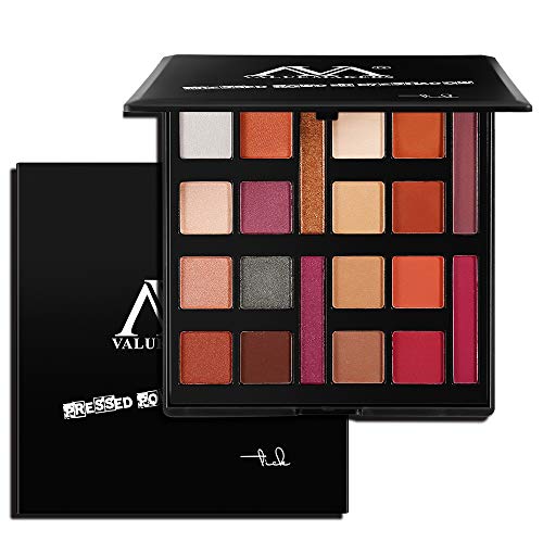 Professional Eyeshadow Palette,Highly Pigmented Valuemakers Shimmer and Matte Waterproof Neutrals Cosmetics Make Up,Long Lasting Eye Shadow Powder Red Warm Fall Sunset Brown Makeup Palettes 20 Color