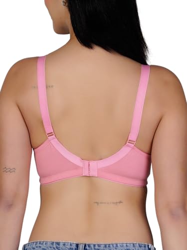 Image of Women's Seamless Padded Bra | Full Coverage | Cotton Stretch Fabric and Nylon Lace | Broad Adjustable Straps