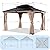 StarEcho 10x12ft Outdoor Hardtop Cedar Gazebo, Natural Solid Wood Frame Gazebo with Netting & Curtains,Metal Canopy Pavilion with 2-Tier Vented Roof, for Backyard, Lawn, Garden, Deck(Khaki)
