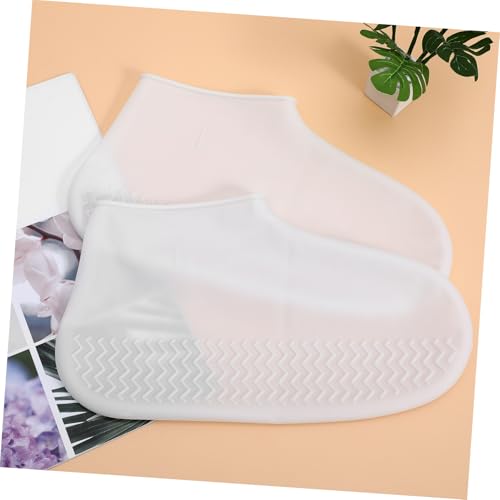 HOMSFOU pares de cubrezapatos de silicona reutilizables para lluvia, diseño antideslizante, livianos y fáciles de usar para días lluviosos miniatura 5