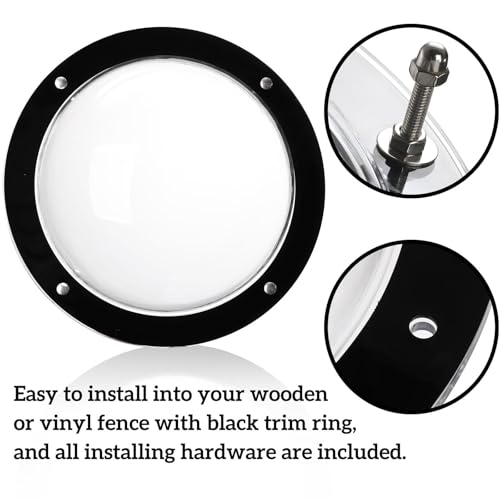 Image of Goaste 2 Pack Dog Fence Window, 12.4 Inch Clear Pet Dome, Durable Plastic Pet Peek Windows Playground, Doggie Fence Safe Domes, Pets Supply for Dog Cat Horse, 12.4 x 4.9 Inch