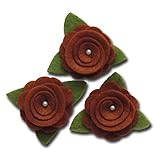 Durchmesser: 3,8 cm. Blume Maya Road TK3156 Filz-Rosen für Papierbasteln und Scrapbooking, Schokoladenbraun