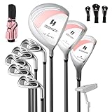 ULTIMATE Women's Complete Golf Club Set, 9/10/11pcs Right Handed Ladies Golf Clubs Set w/ 460cc Alloy Driver, #3 Fairway Wood, #4 Hybrid, #6/#7/#8/#9/#P Irons & Putter (9 Pieces w/Bag - Pink)
