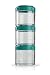 Produktbild BlenderBottle GoStak Behälter zum Aufbewahren von Protein, Eiweiß, Pulver, Vitaminen und mehr  3-er Pack ( 3x100ml), Teal