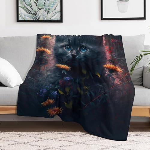 Couverture chat flannel 3D, le cadeau idéal pour le lit
