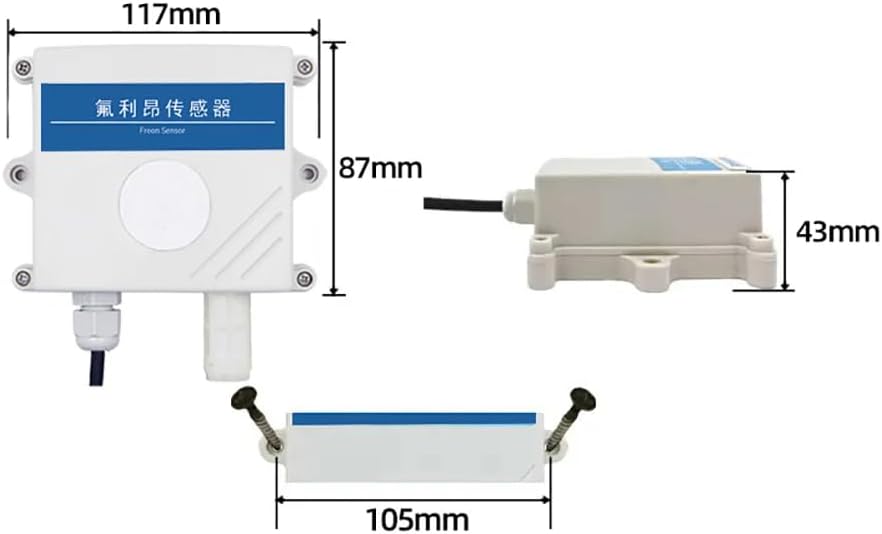 iDili 0-1000 PPM Freon Sensor, High-Precision Gas Detection, Monitoring, and Leak Detection for Air Conditioning and Refrigeration (4-20mA)