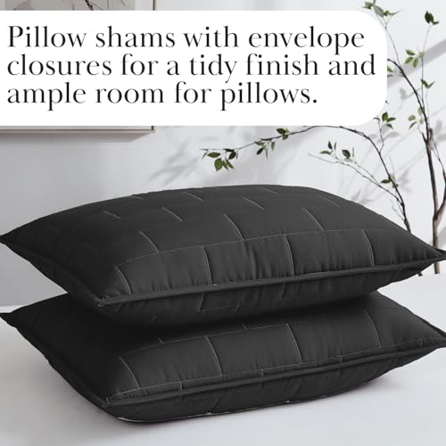 Image of Southshore Fine Living, Inc. Twin Daybed Comforter Set, 6-Piece Twin Bedding Set with Daybed Cover, 3 Pillow Shams, Bed Skirt, Throw Pillow - Day Bed Quilt Set, Brickyard Black