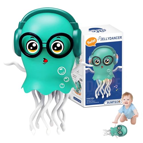 Jouet pieuvre dansante avec musique et spectacle lumineux en 3D, jouet pieuvre danseuse électrique, adapté aux enfants d'âge préscolaire, aux garçons, aux filles, aux bébés et aux tout-petits (Vert)