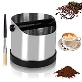 Knock box per macinadosatore per caffè,Realizzato in acciaio inox da 700 ml,con barra in gomma...